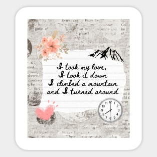 Fleetwood Mac Landslide Lyrics Print Sticker